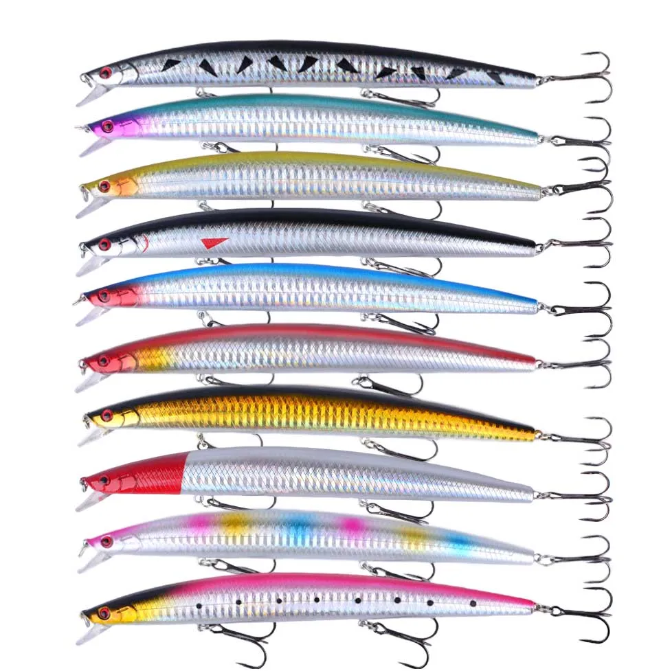 Señuelo de pesca Minnow con ojos 3D y acabado realista