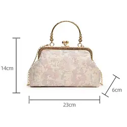 Bolso Bandolera de Seda Bordado Estilo Chino Retro para Mujer