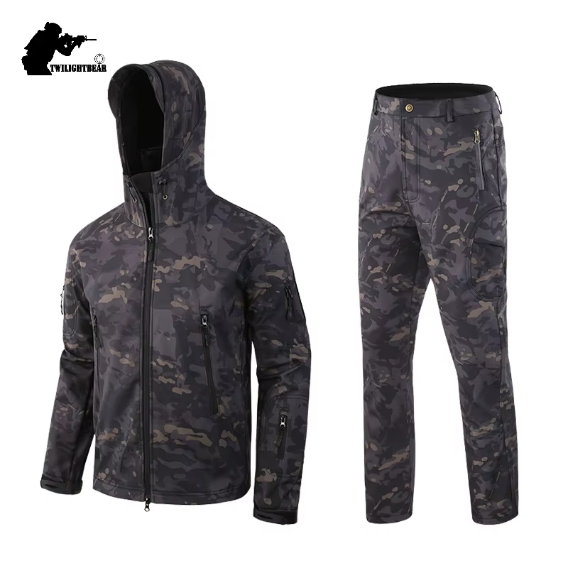Traje de pesca Softshell impermeable camuflaje