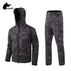 Traje de pesca Softshell impermeable camuflaje