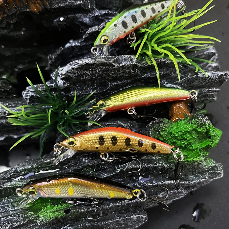 Mini señuelos wobbler para trucha: hundidores jerkbait swimbait - imagen 3