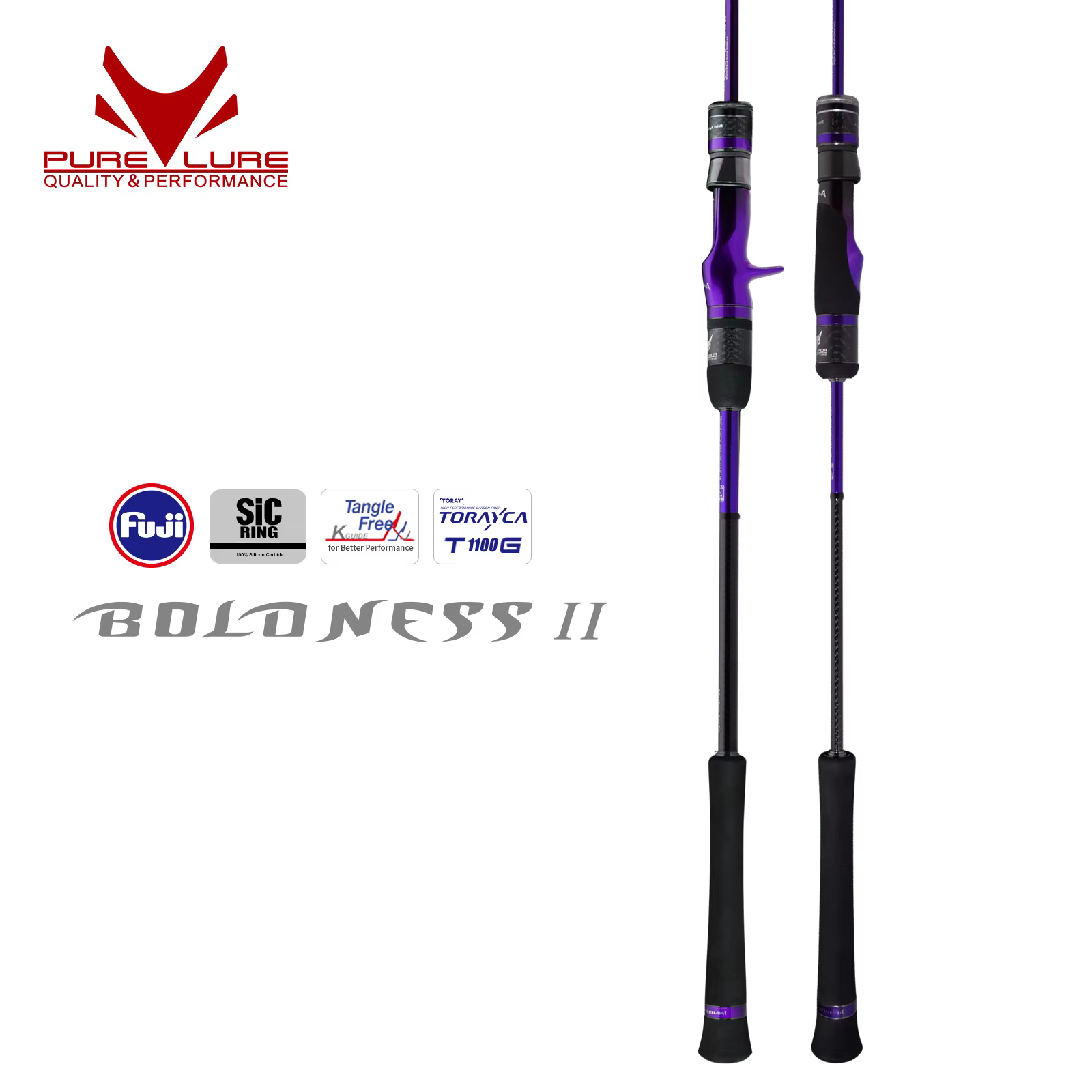 Caña de Jigging Lento Purelure 1.90m con anillas Fuji SIC