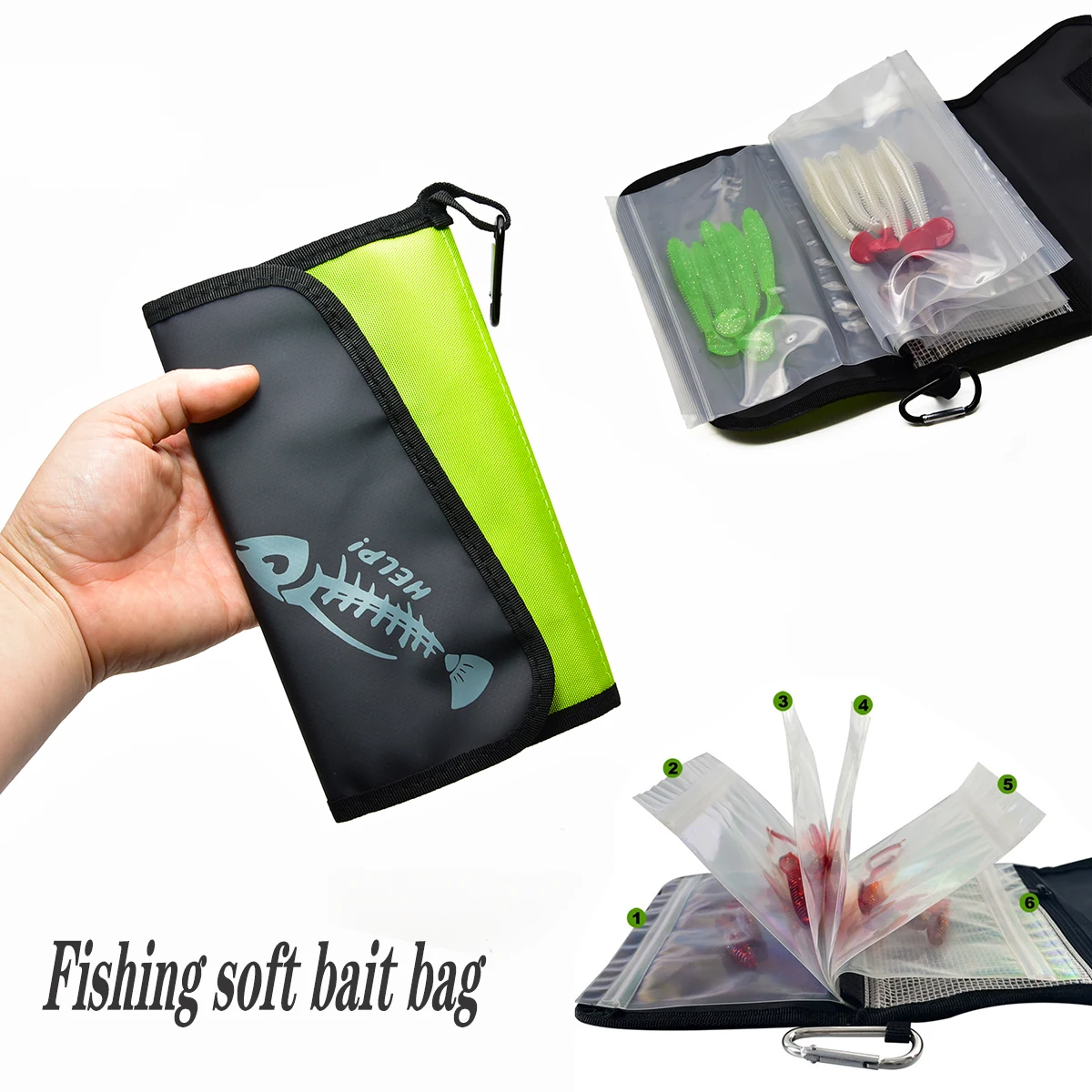 Bolsa de cebo Luya PVC impermeable con divisoria