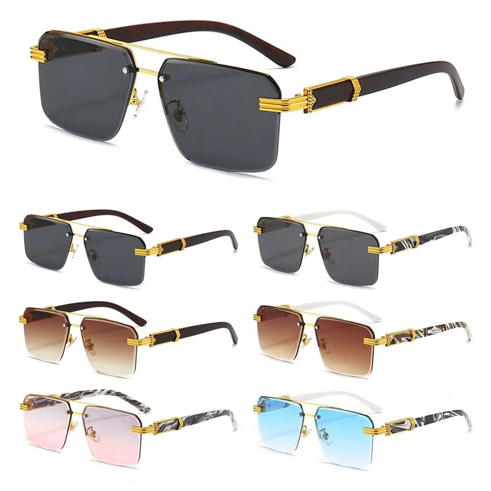 Gafas de sol pesca lujo sin montura cuadradas unisex degradado UV400 - imagen 3