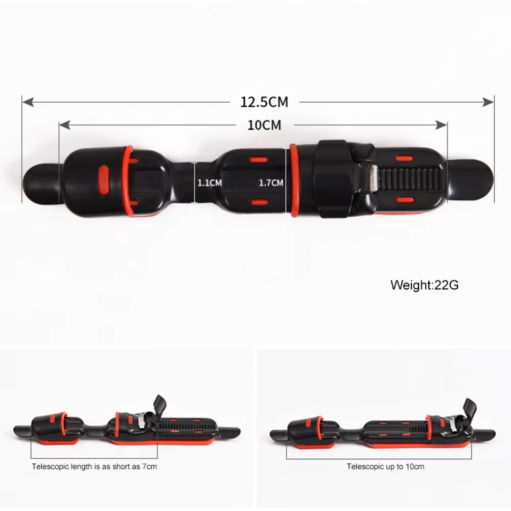 Conjunto de clips de soporte para carrete de pesca en negro y rojo