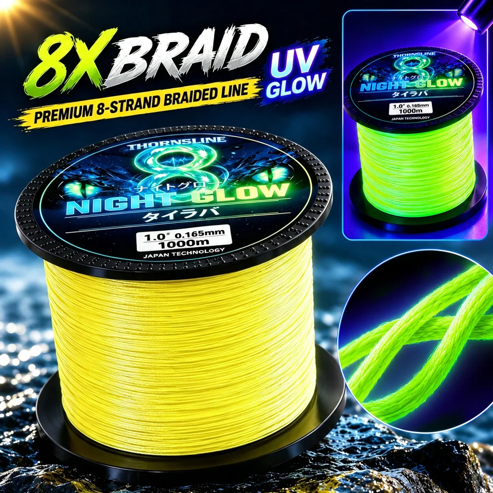 Línea de pesca trenzada Thornsline PE luminosa con abrasión - imagen 5