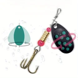 Señuelo cuchara giratoria metálico multicolor triple para lubina