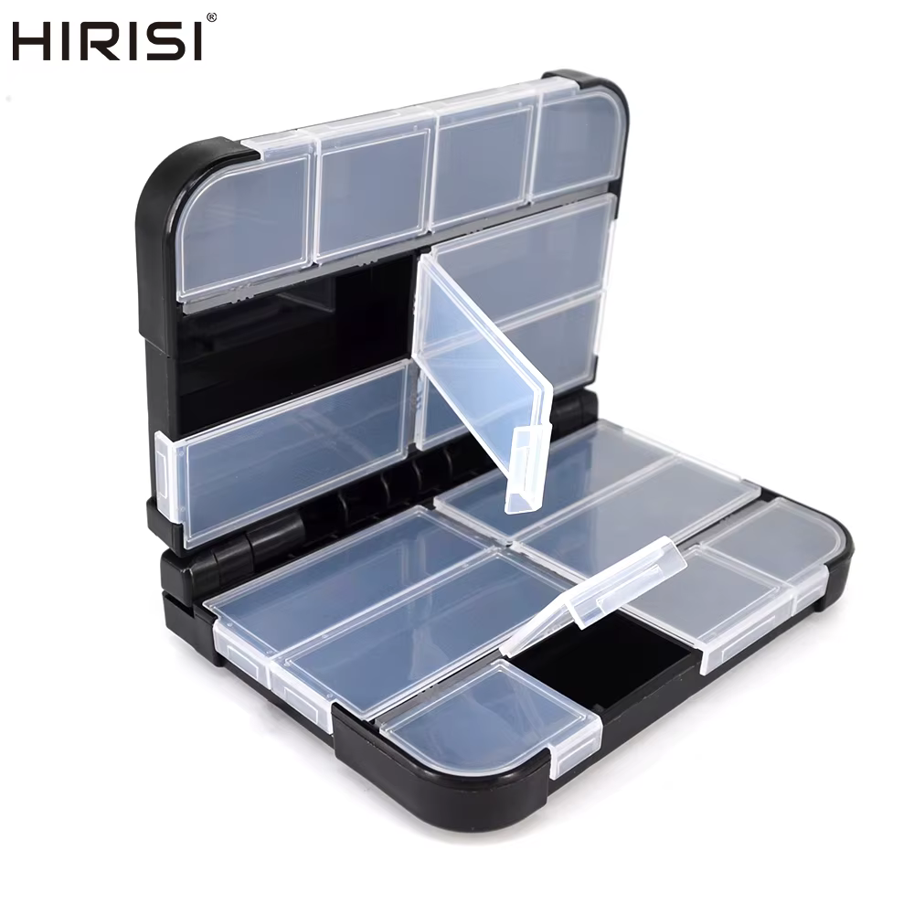 Caja de pesca Hirisi con compartimentos transparentes