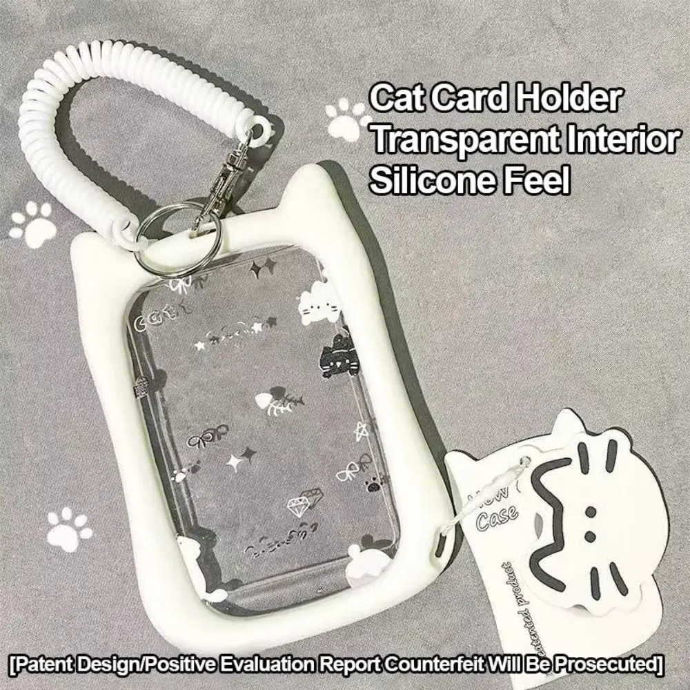 Porta Tarjetas Transparente de Acrílico con Orejas de Gato Kawaii - imagen 3