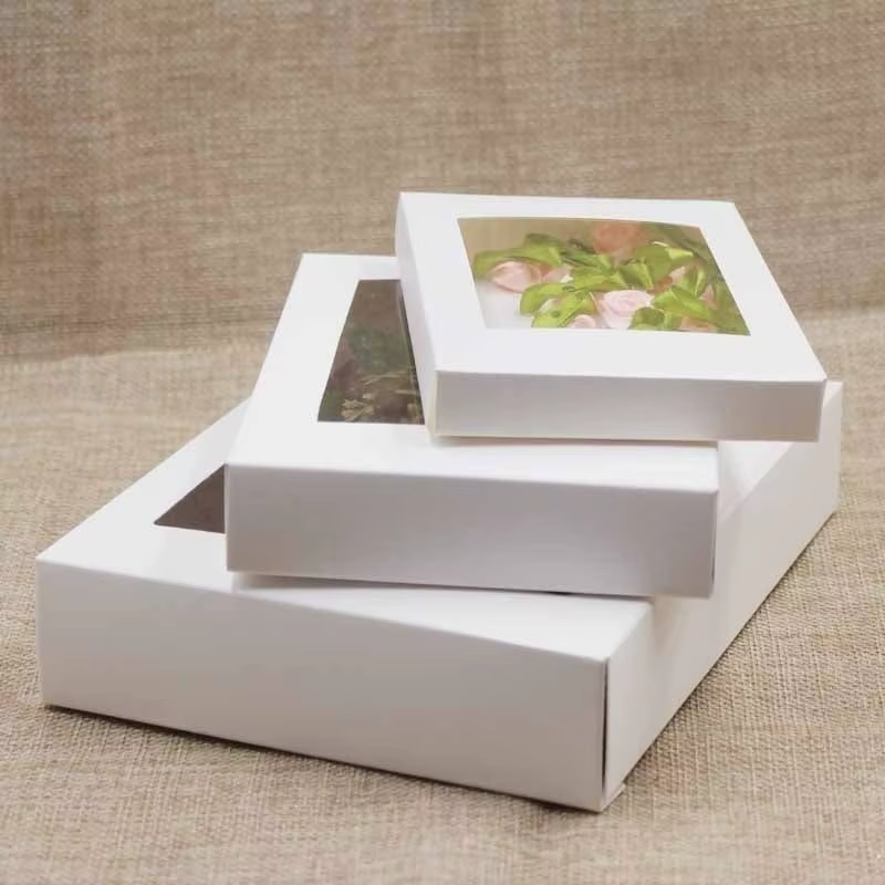 Caja Bakery con ventana DIY para muffins y pasteles – Cartón transparente