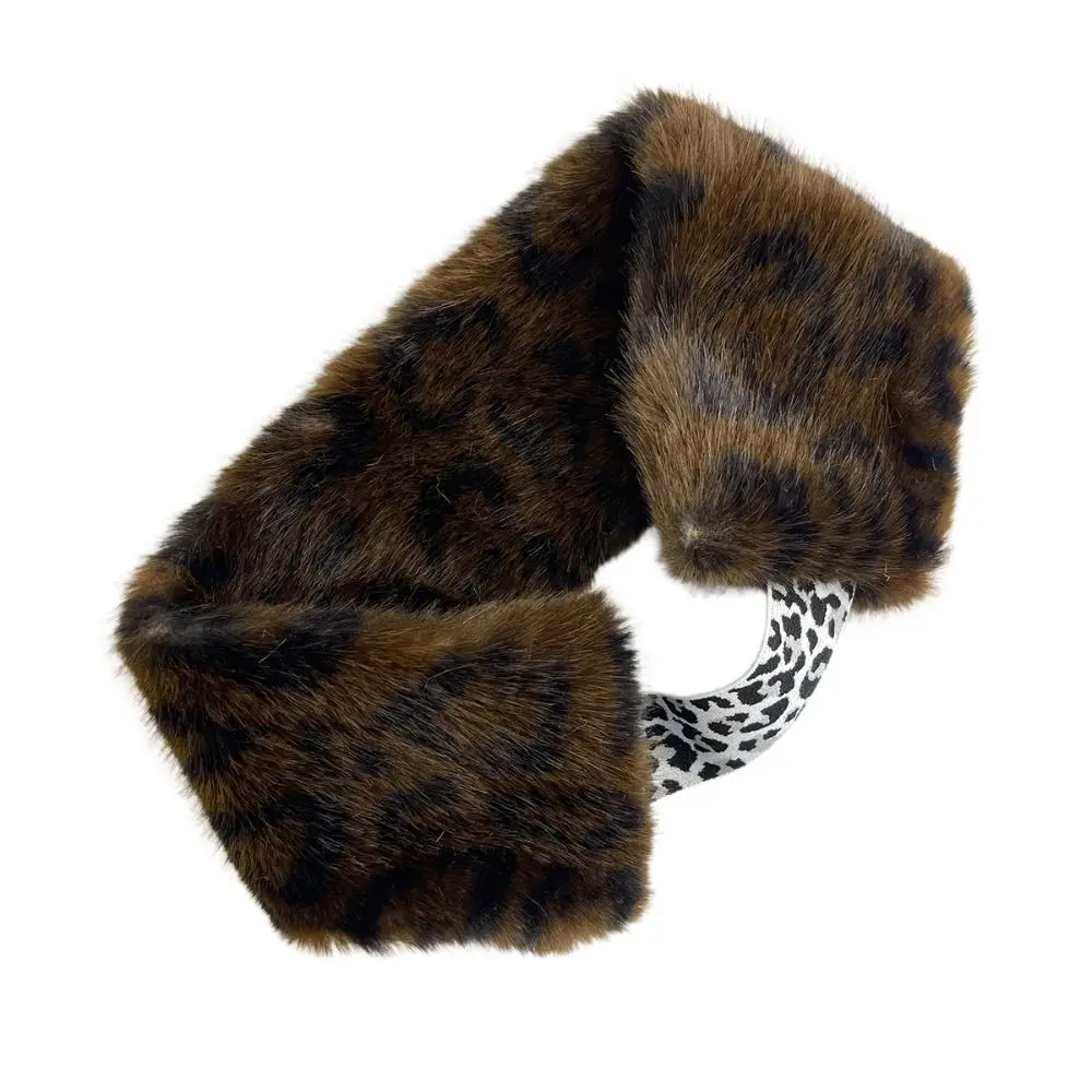 Calentador de orejas elástico piel sintética antideslizante leopardo - imagen 2