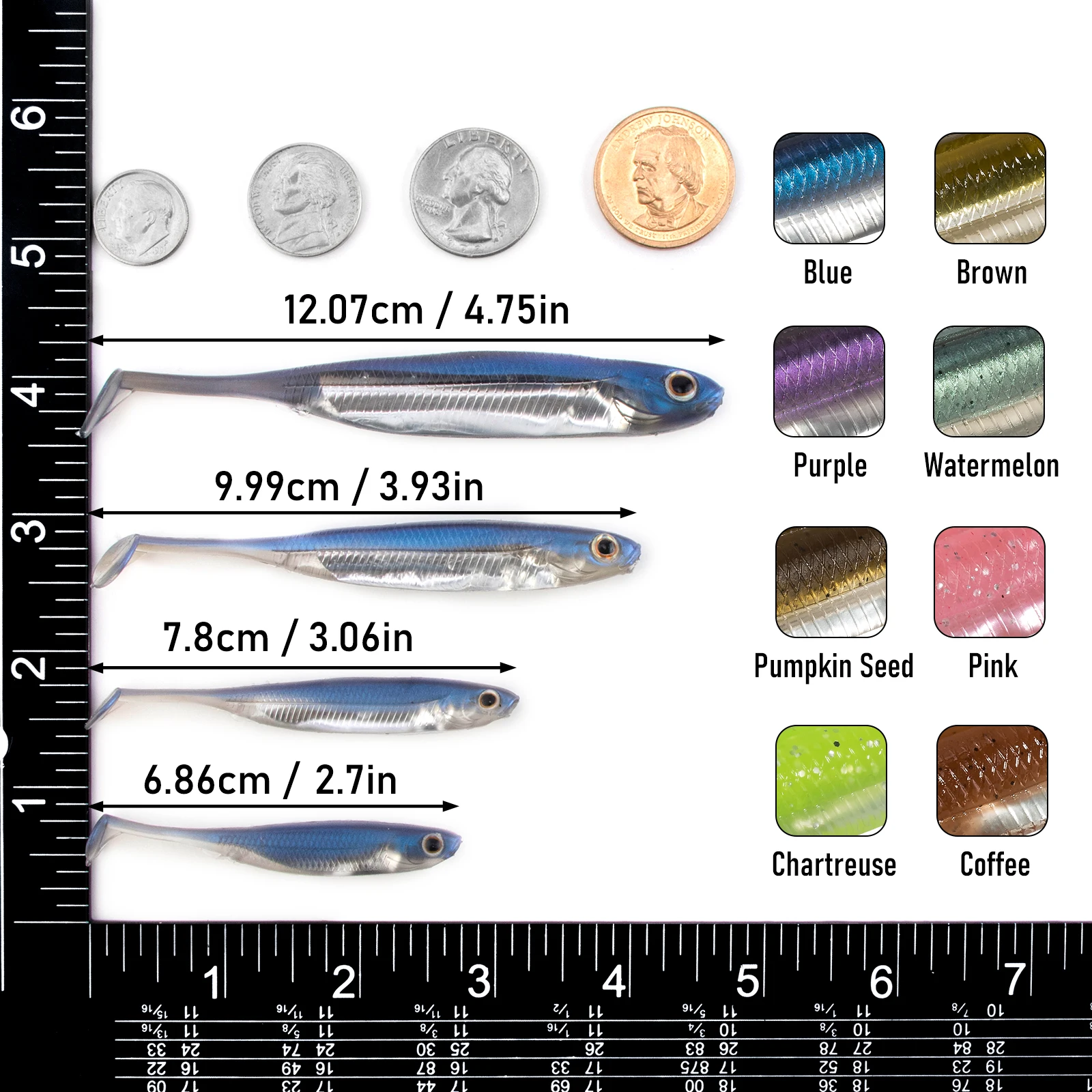 Señuelos swimbait y shad de vinilo para lubina drop shot - imagen 5