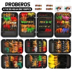 Proberos Kit de moscas para pesca — secas, húmedas y ninfas