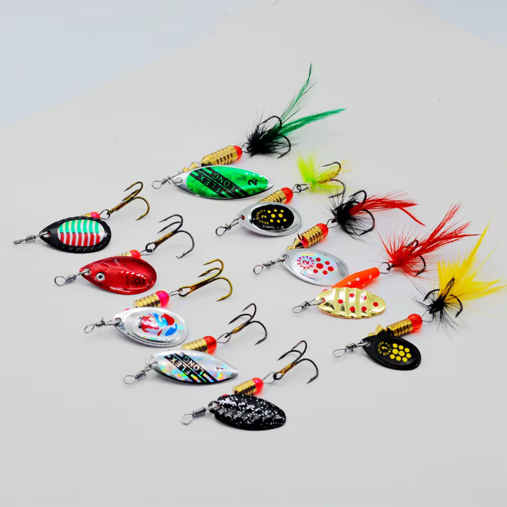 Spinnerbaits metálicos ruidosos – Cucharas rotativas para pesca - imagen 4