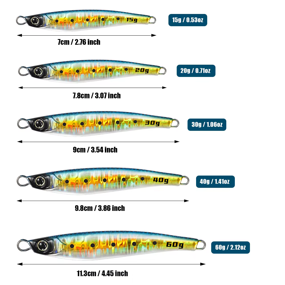 JIGGING PRO – Señuelo metálico UV luminoso para pesca vertical - imagen 5