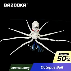 Cebo de pulpo Bazooka para jigging barco – Cola larga UV fosforescente