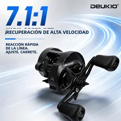 DEUKIO Carrete baitcasting DC ultraligero para agua salada 7,1:1