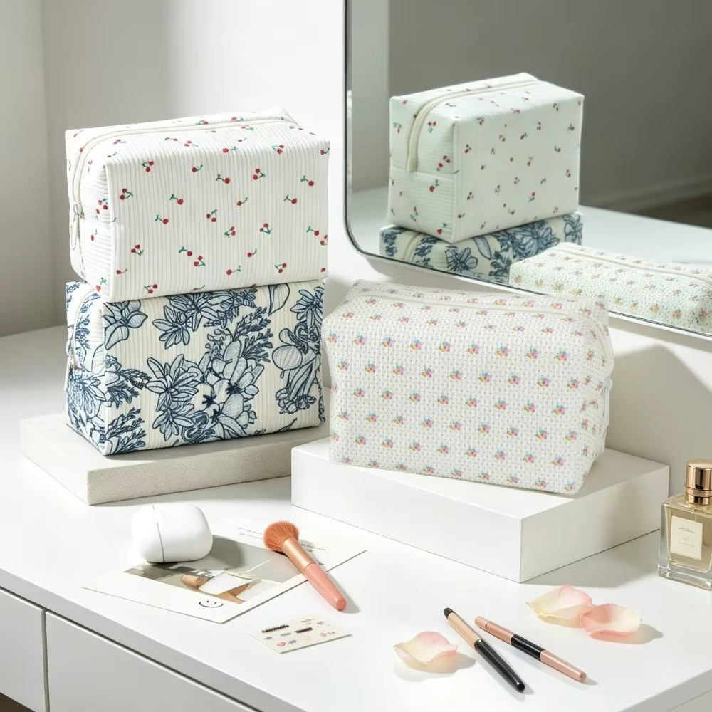 Neceser pana para maquillaje – Bolsa cosméticos con cierre gran capacidad - imagen 3