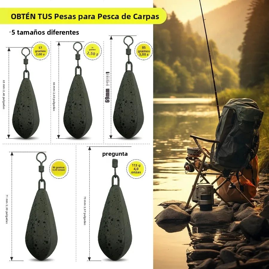 Pesas para carpa de plomo antióxido – para agua dulce y salada - imagen 5