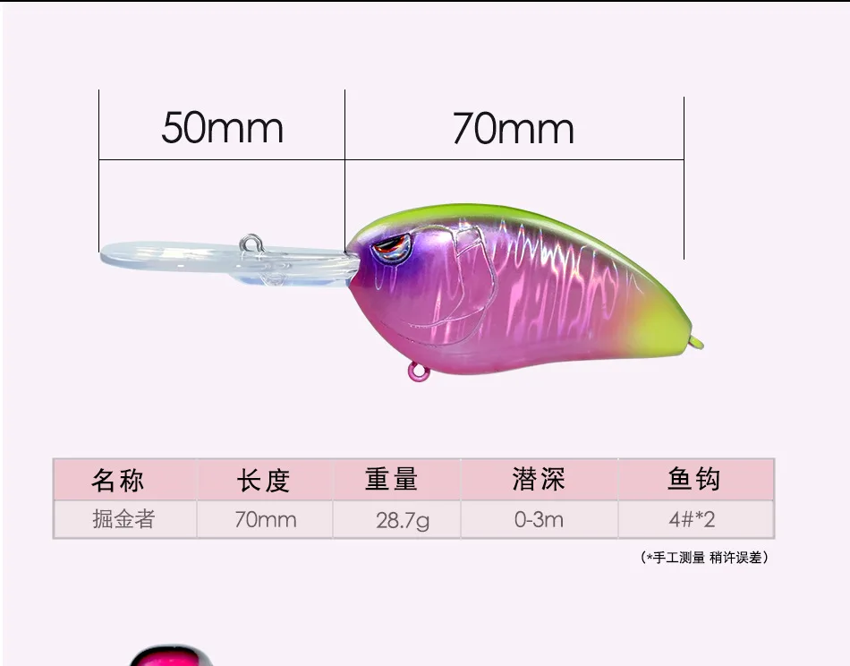Detalle de ganchos y cuerpo del señuelo de pesca SWOLFY