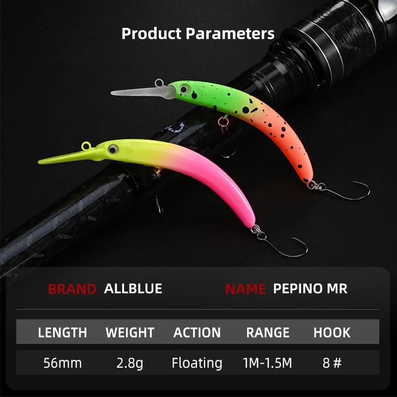 ALLBLUE PEPINO MR Crankbait flotante wobbler para trucha - imagen 5