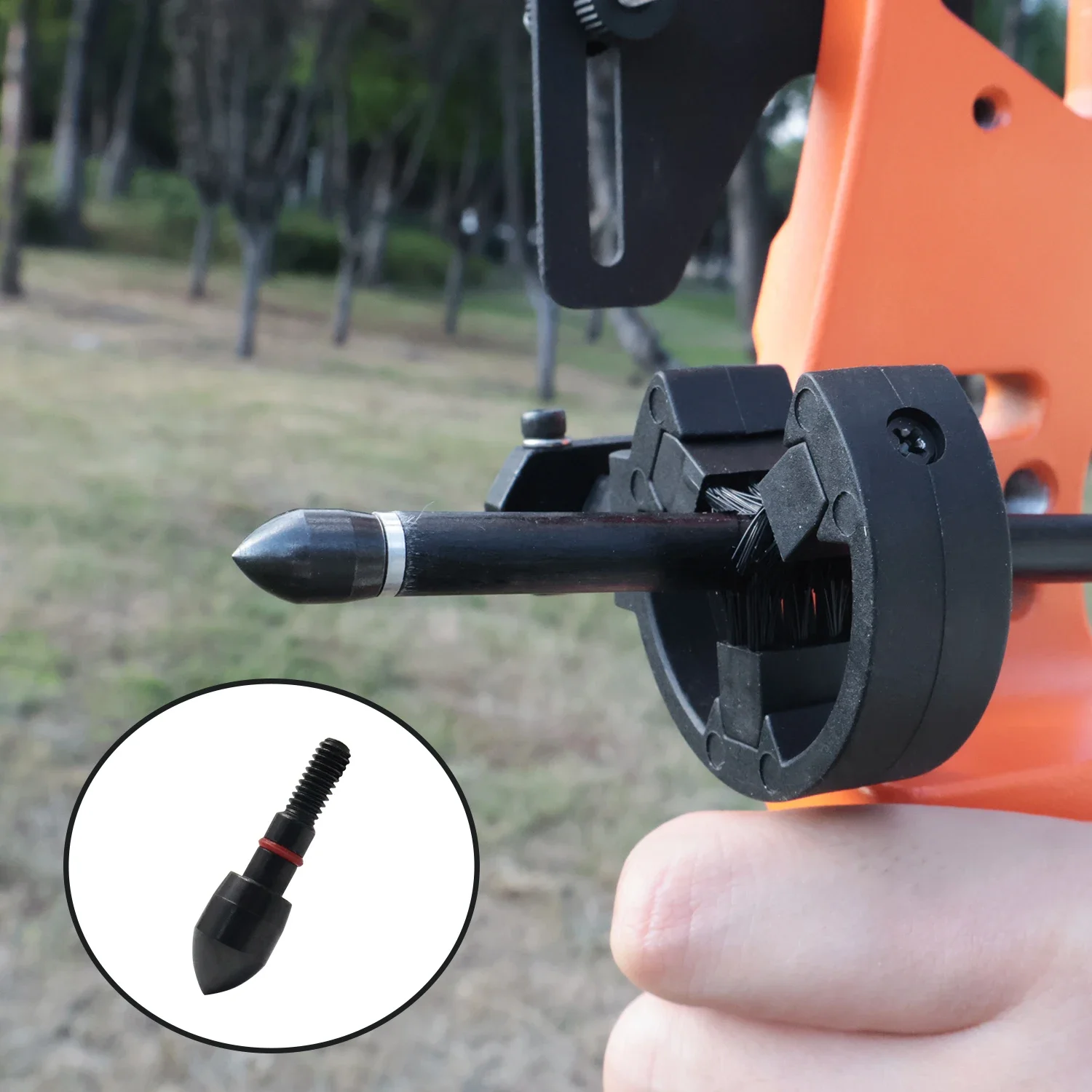 Puntas de flecha roscadas de metal negro esféricas para carbono - imagen 4