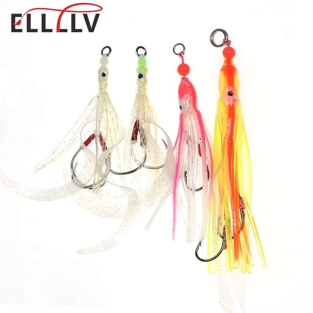 Elllv Señuelo calamar suave con anzuelo de asistencia Jigging lento - imagen 4