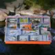 Organizador impermeable de señuelos con compartimentos ajustables
