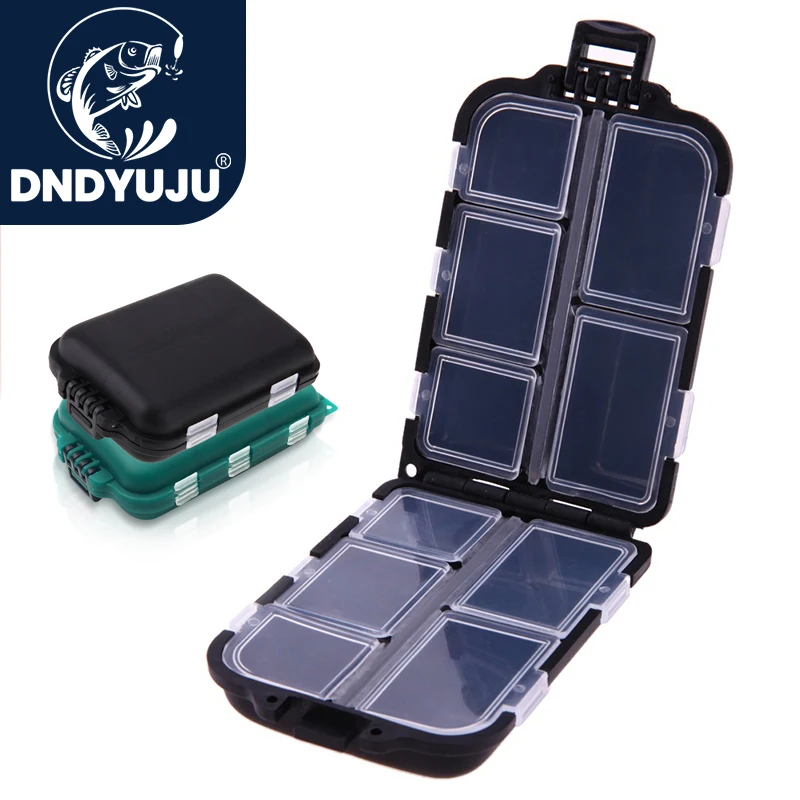 Caja de aparejos en plástico resistente con compartimentos para pesca