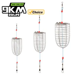 9KM Soporte para alimentador de jaula acero inoxidable carpa pesca