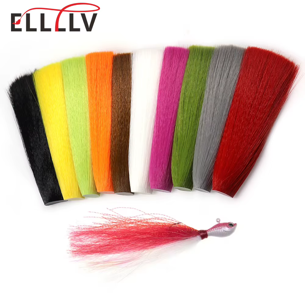 Ellllv Fibras sintéticas cónicas imitación cola de caballo jig head