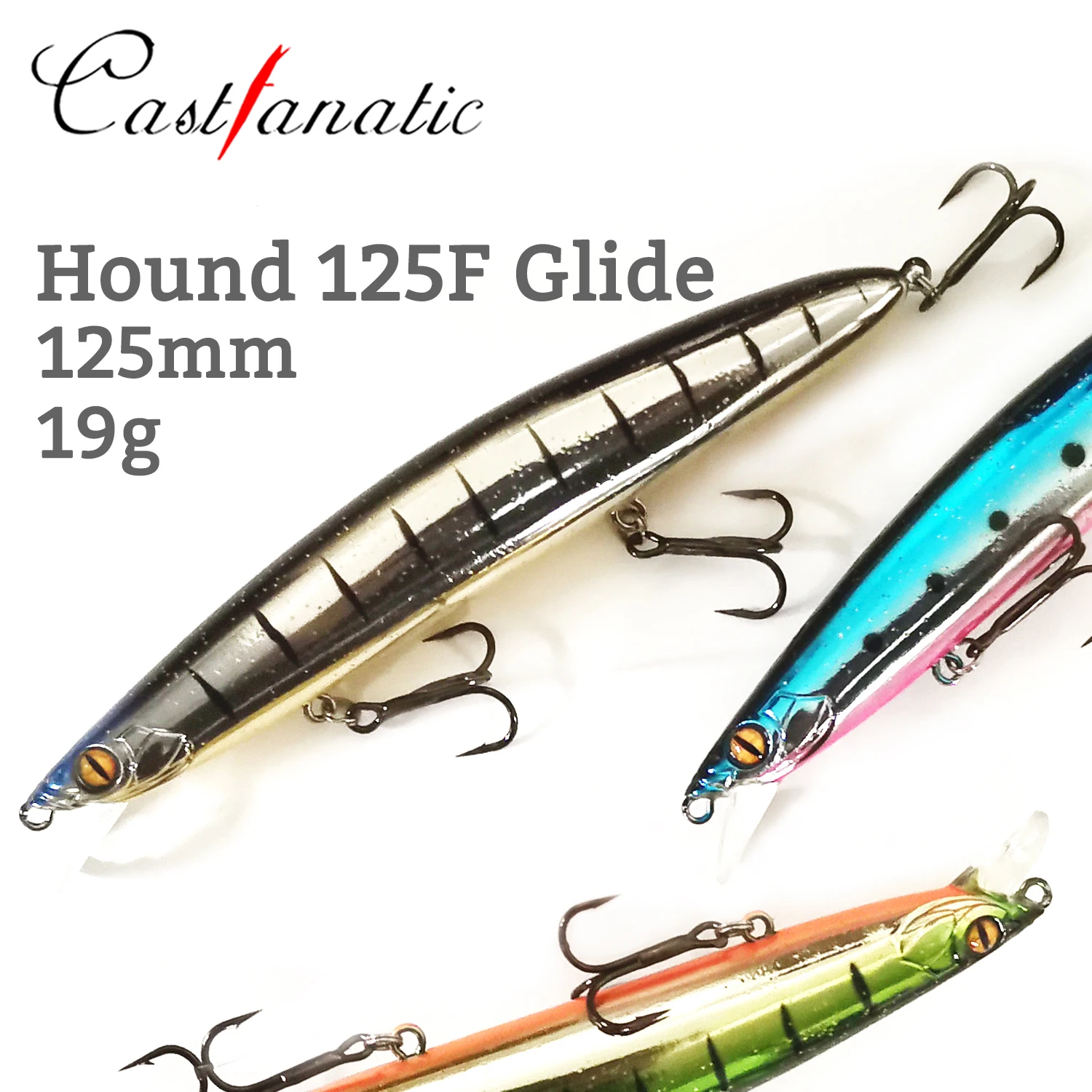 Castfanatic HOUND125F Glide Jerkbait pez plano flotante agua salada - imagen 3