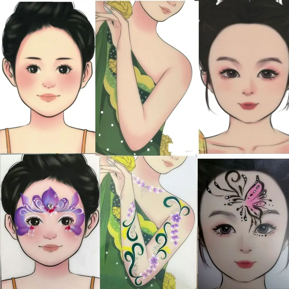 Plantilla reutilizable para practicar diseños de pintura facial