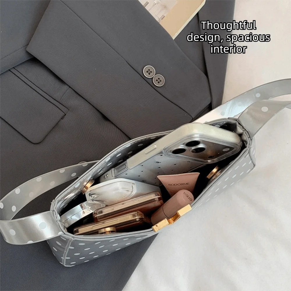 Bolso bandolera de PU con lunares y cierre de cremallera