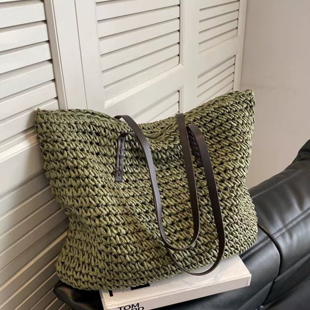 Bolso tote de playa para mujer, tejido y gran capacidad