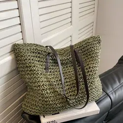 Bolso tote de playa para mujer, tejido y gran capacidad