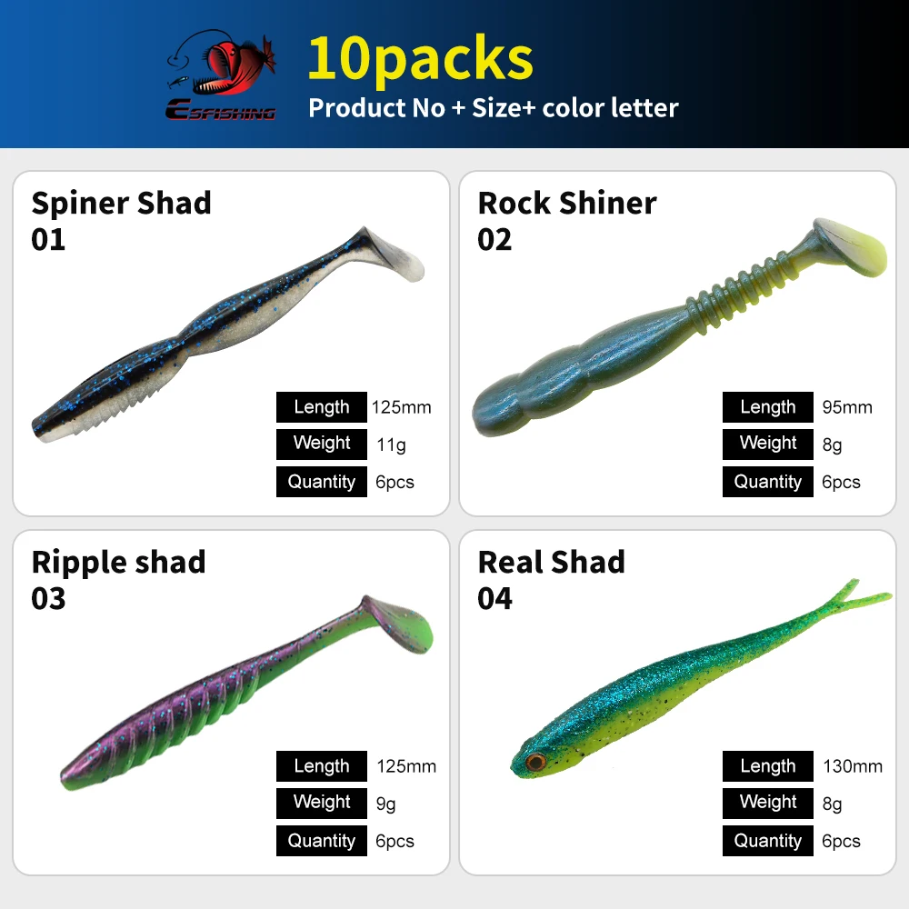 KESFISHING Swimbait para lucio y perca – señuelos blandos kit - imagen 5
