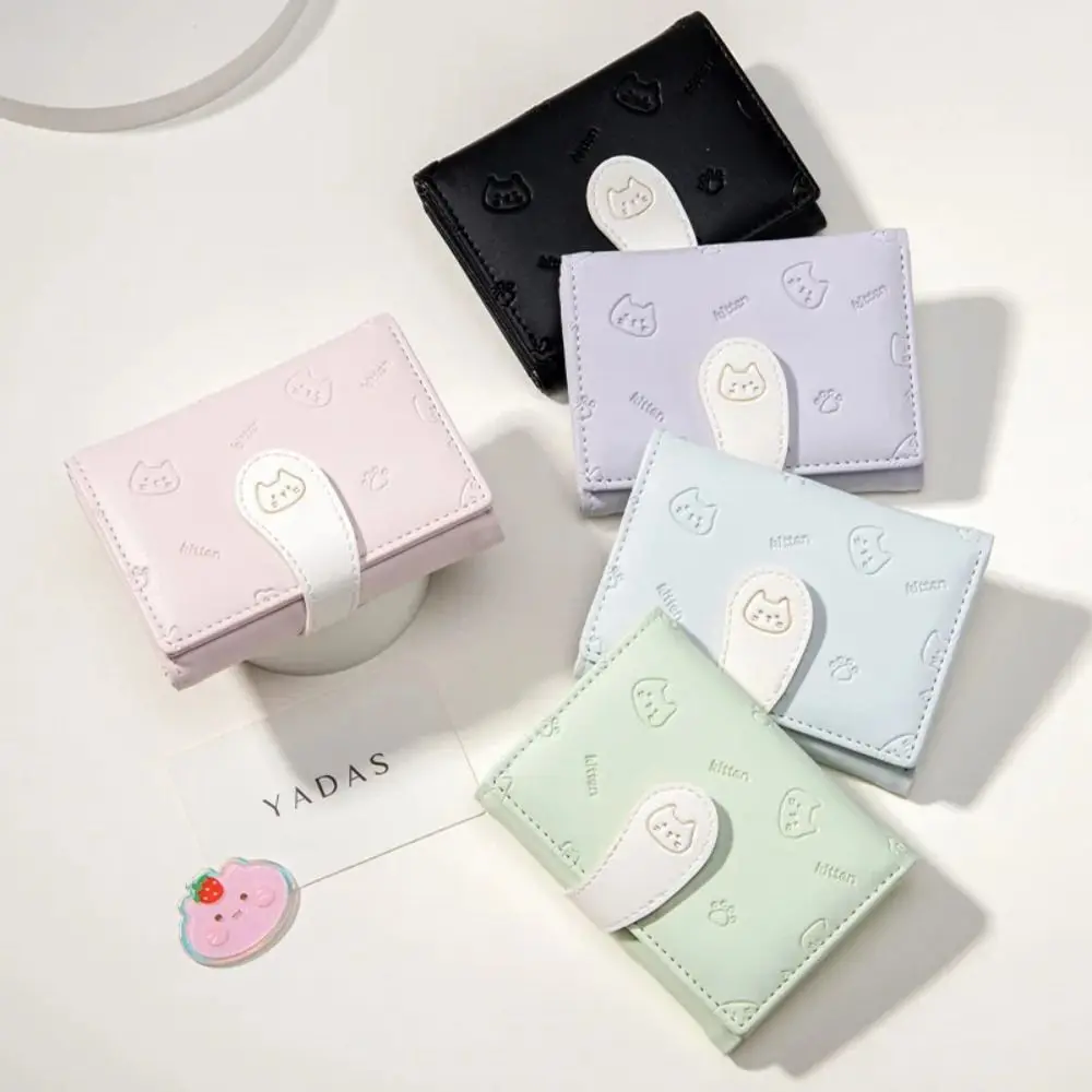 Cartera PU con estampado de gatitos y porta tarjetas para chicas - imagen 4