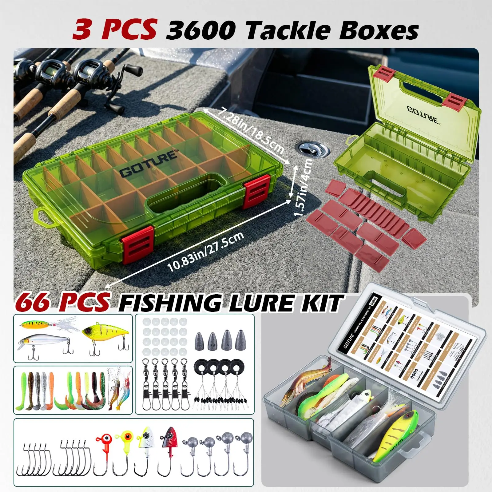Kit de pesca todo en uno Goture con caña telescópica y bolsa impermeable - imagen 3