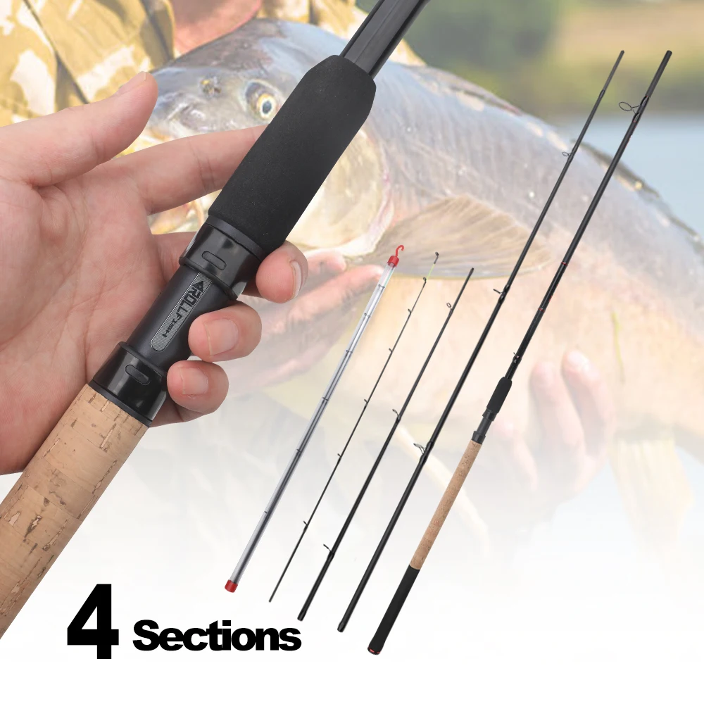 ROLLFISH Caña de feeder carbono para carpa con puntas sólidas - imagen 2