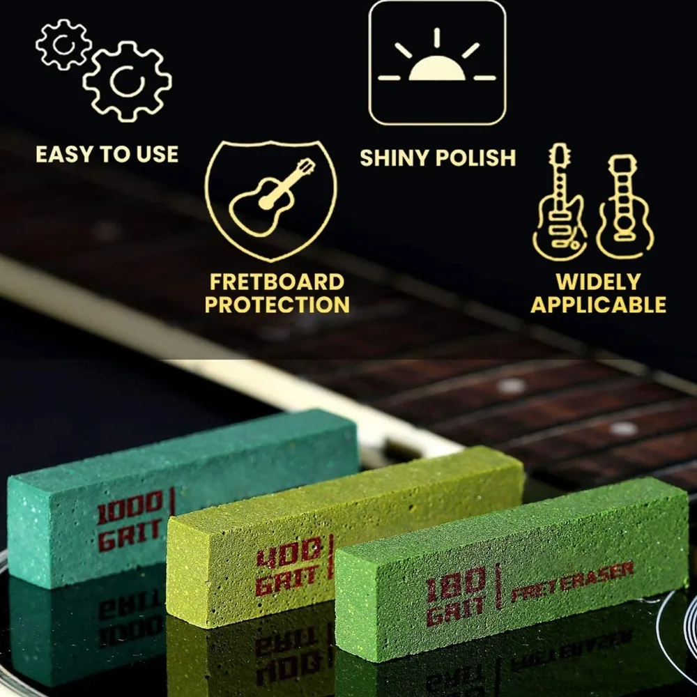 Gomas abrasivas para limpiar trastes de guitarra, pulido preciso - imagen 2