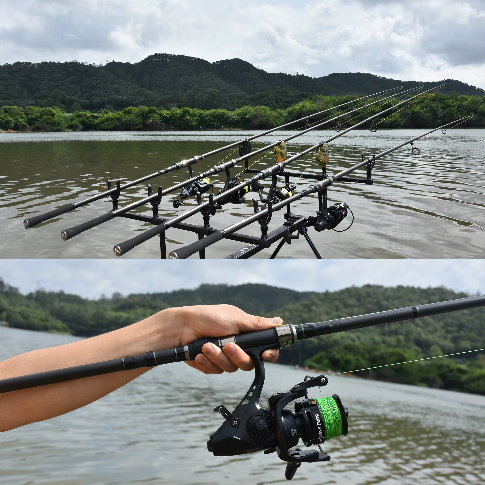 BIUTIFU caña de carpa 7 secciones fibra carbono viaje 60-150m - imagen 4