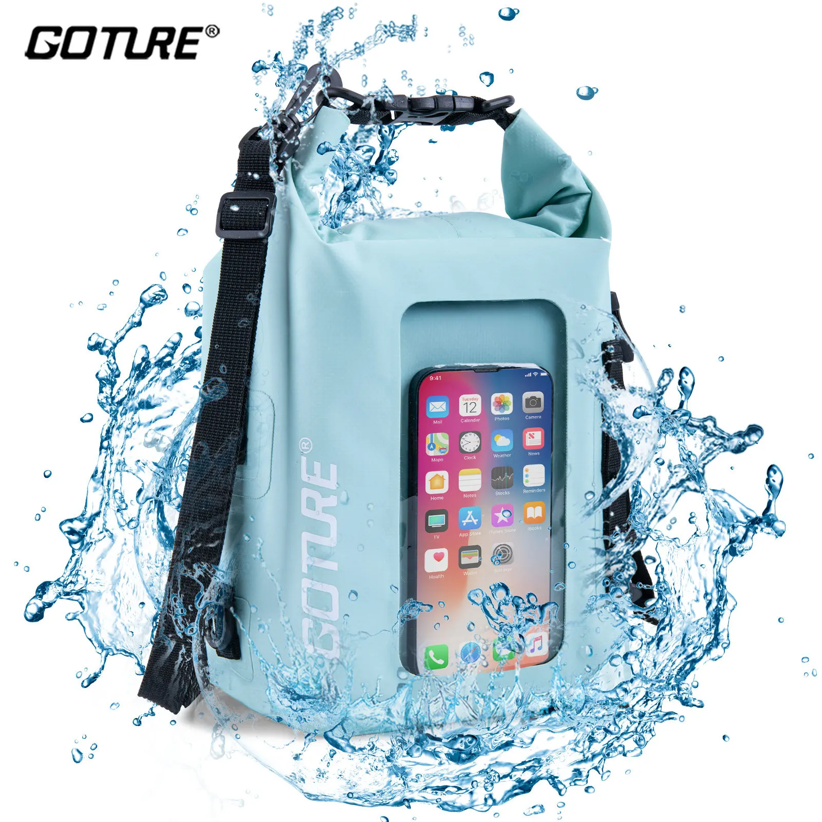 Goture Bolsa impermeable con pantalla táctil para drifting y kayak