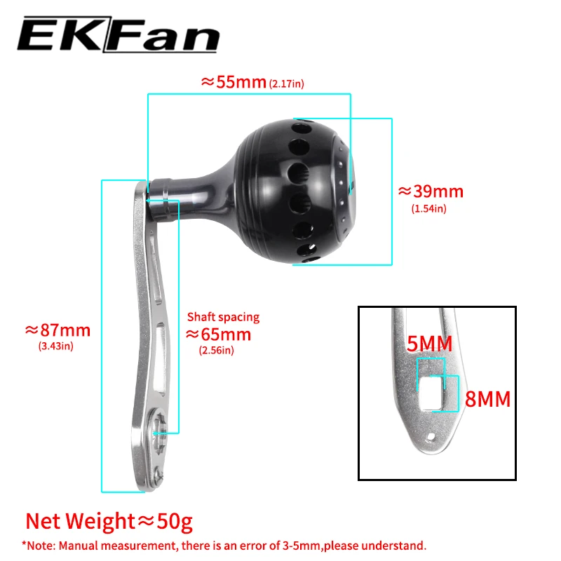 EKFan manivela de carrete pesca aluminio para señuelos DIY - imagen 2