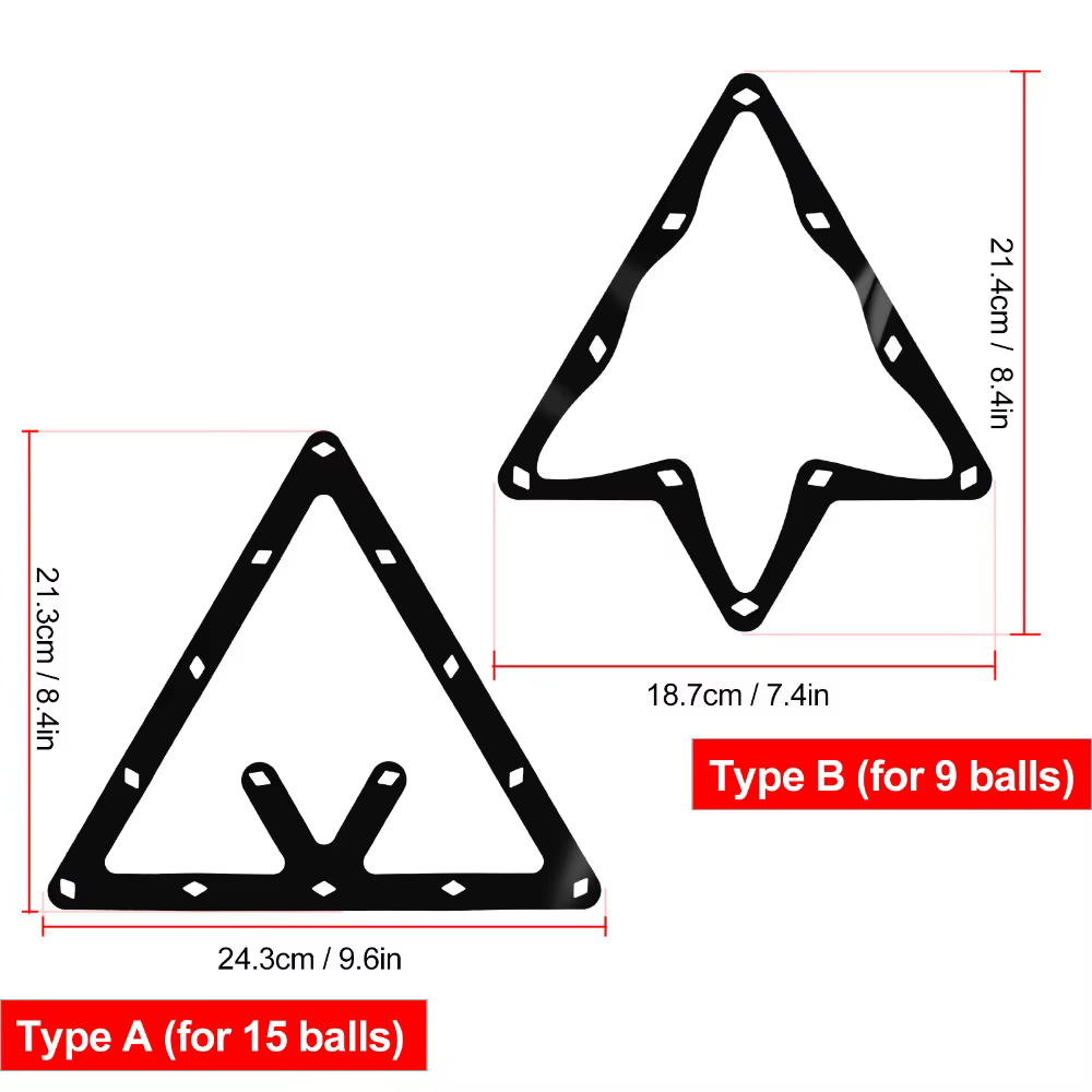Portabalas triangular para billar con lámina protectora – Set de 6 uds - imagen 5
