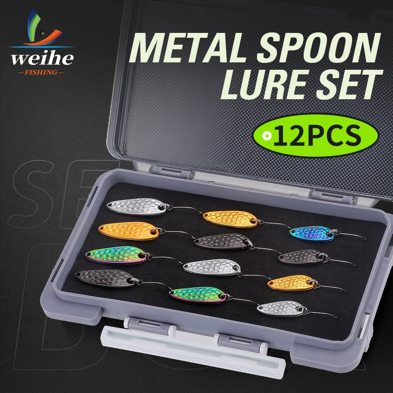 Señuelos cuchara de metal WEIHE – Kit de 12 piezas aleación - imagen 2