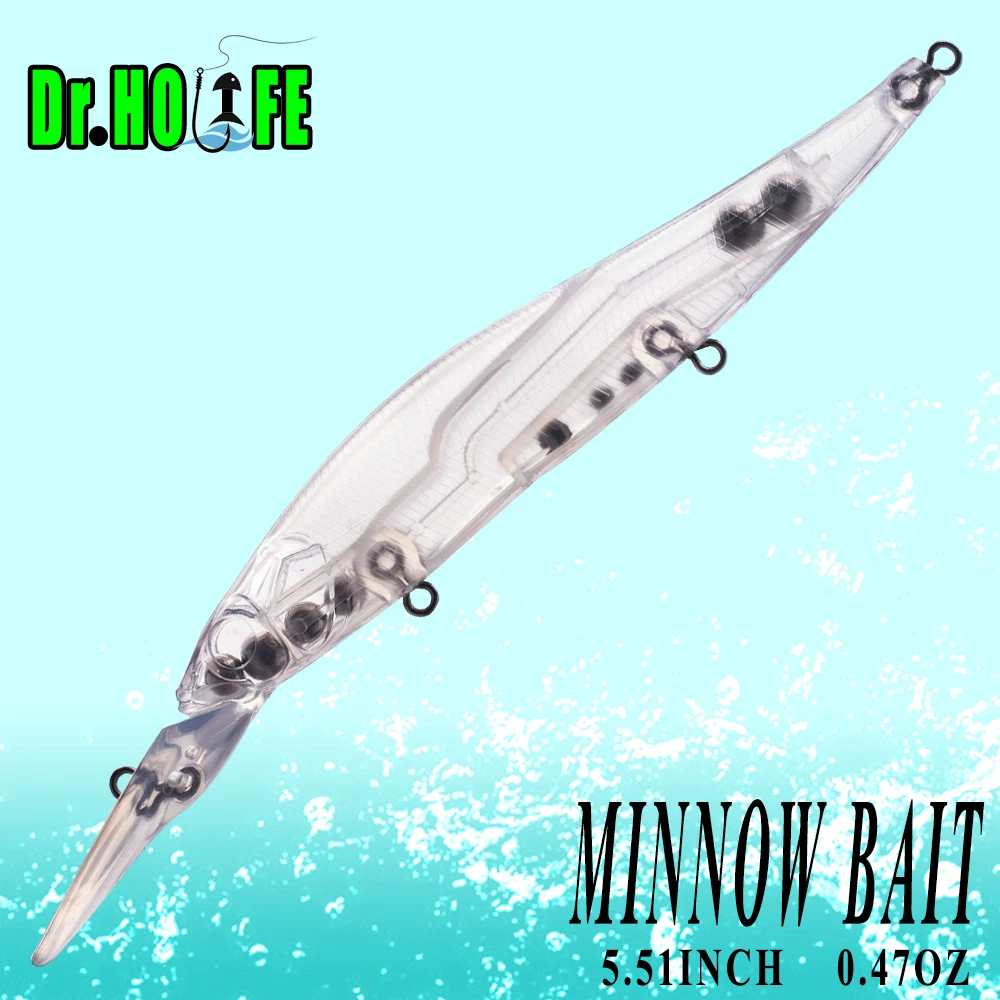 Dr.Holife Señuelo minnow flotante sin pintar con sonajeros - imagen 5