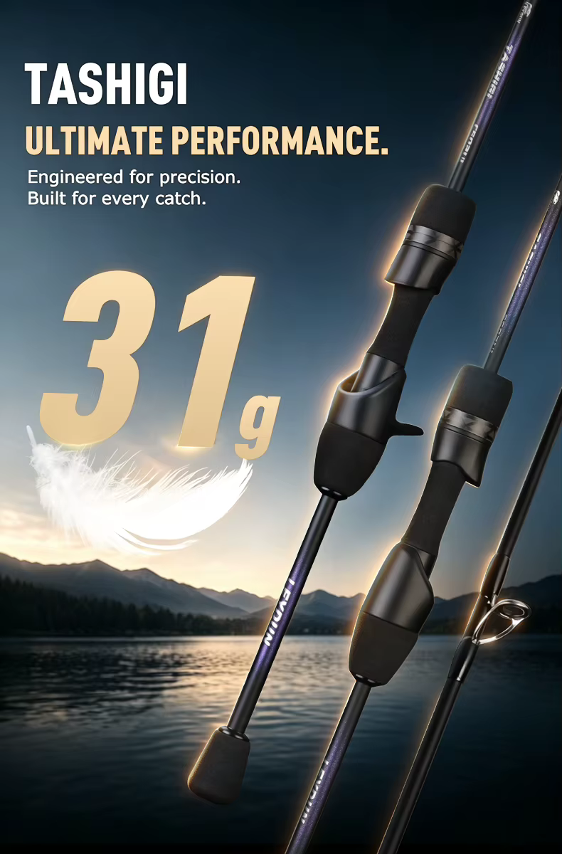 Caña de pescar LEYDUN TASHIGI ultraligera para micro señuelos, peso 31g, fibra de carbono 30T, caña de spinning y casting XUL UL para pesca en agua dulce.