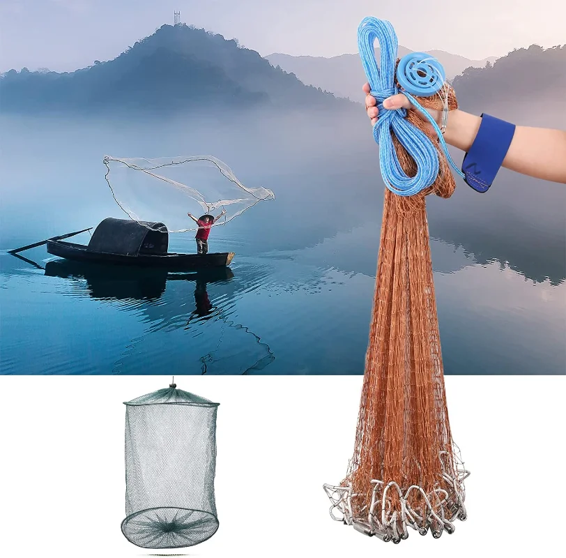 Red de pesca con mosca de malla fina, nailon resistente y plomo - imagen 3