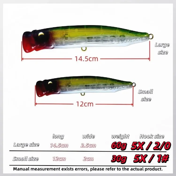 MUKUN Popper flotante para pesca de superficie GT – Cebo duro - imagen 3